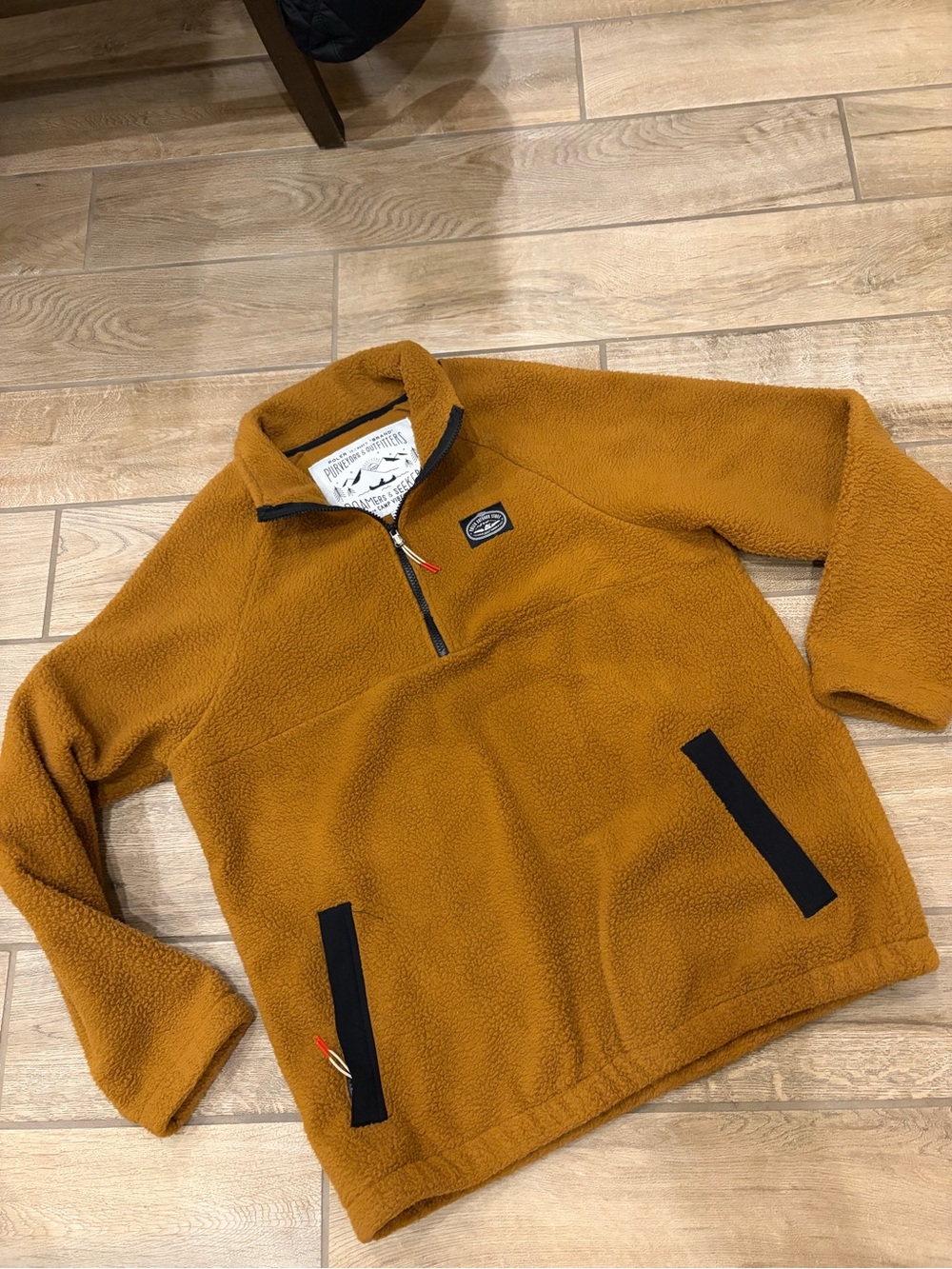 Poler Camp high-pile fleece anorak Men's Half-Zip Sherpa Pullover Jacket Large